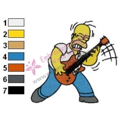Homer Simpson Sing Embroidery Design